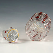 Load image into Gallery viewer, Vintage Glass Perfume Cologne Bottle, Cranberry Hobnail & Diamond Pattern