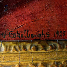 Load image into Gallery viewer, Belgian Parlor Interior Genre Painting by Virginie Cokelberghs 'Le Salon Vert' Dated 1925