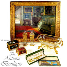Load image into Gallery viewer, Belgian Parlor Interior Genre Painting by Virginie Cokelberghs 'Le Salon Vert' Dated 1925