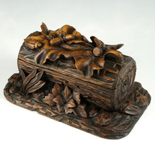 Load image into Gallery viewer, Antique Black Forest Hand Carved Wood Figural Jewelry Box, Lock & Key
