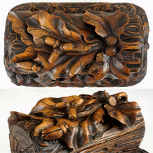 Load image into Gallery viewer, Antique Black Forest Hand Carved Wood Figural Jewelry Box, Lock & Key