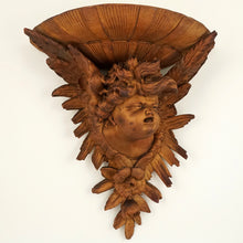 Load image into Gallery viewer, Pair Hand Carved Wood Cherub / Putti Figures Wall Shelves, Consoles