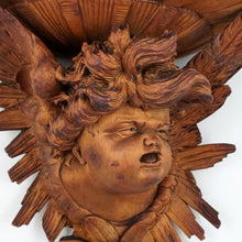 Load image into Gallery viewer, Pair Hand Carved Wood Cherub / Putti Figures Wall Shelves, Consoles