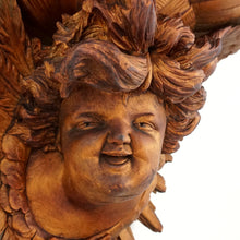 Load image into Gallery viewer, Pair Hand Carved Wood Cherub / Putti Figures Wall Shelves, Consoles
