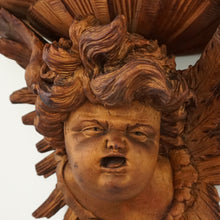 Load image into Gallery viewer, Pair Hand Carved Wood Cherub / Putti Figures Wall Shelves, Consoles