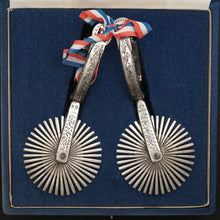Load image into Gallery viewer, Vintage Hand Forged Chilean Chile Cowboy Spurs, Original Box