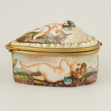 Load image into Gallery viewer, Heart Shaped Capodimonte Porcelain Style Jewelry Trinket Box, Hand Painted Cherubs
