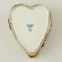 Load image into Gallery viewer, Heart Shaped Capodimonte Porcelain Style Jewelry Trinket Box, Hand Painted Cherubs