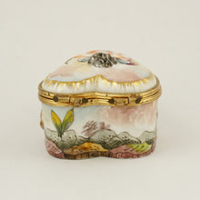 Load image into Gallery viewer, Heart Shaped Capodimonte Porcelain Style Jewelry Trinket Box, Hand Painted Cherubs