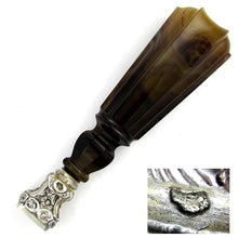 Load image into Gallery viewer, Antique French .800 Silver & Banded Agate Wax Seal