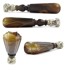 Load image into Gallery viewer, Antique French .800 Silver & Banded Agate Wax Seal