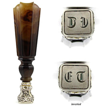 Load image into Gallery viewer, Antique French .800 Silver & Banded Agate Wax Seal