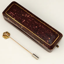 Load image into Gallery viewer, French 18K Yellow Gold Stick Pin Brooch Diamond Ruby Emerald Sapphire