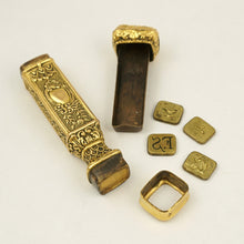 Load image into Gallery viewer, Antique Bronze French Wax Seal Stamp Set, Hidden Drawer, Sceau Etui