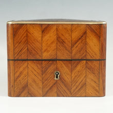 Load image into Gallery viewer, Antique French Perfume Box, Parquetry Kingwood Inlay, Baccarat Crystal Scent Bottles