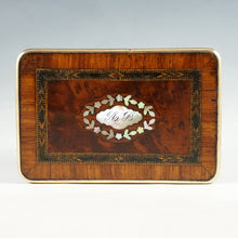 Load image into Gallery viewer, Antique French Perfume Box, Parquetry Kingwood Inlay, Baccarat Crystal Scent Bottles
