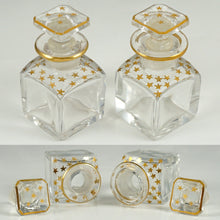 Load image into Gallery viewer, Antique French Perfume Box, Parquetry Kingwood Inlay, Baccarat Crystal Scent Bottles