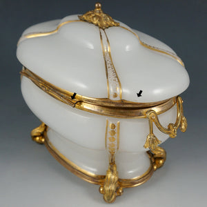 Antique French Opaline Glass Casket Box