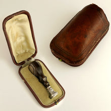 Load image into Gallery viewer, Antique French .800 Silver Wax Seal, Banded Agate Handle, Quartz Geode