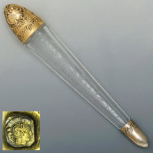 Load image into Gallery viewer, French Sterling Silver Crystal Lay Down Scent Perfume Bottle, Gilt Vermeil, Original Box