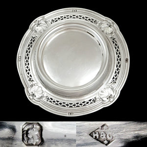 Antique French Sterling Silver Centerpiece Tazza / Footed Tray