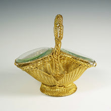 Load image into Gallery viewer, Antique French Vitrine Jewelry Box Beveled Glass Gilt Bronze Ormolu Basket