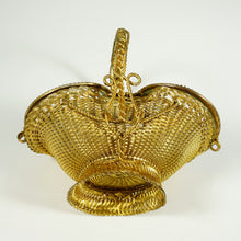 Load image into Gallery viewer, Antique French Vitrine Jewelry Box Beveled Glass Gilt Bronze Ormolu Basket