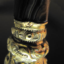 Load image into Gallery viewer, Antique French .800 Silver Wax Seal, Banded Agate Stone Handle, Desk Stamp