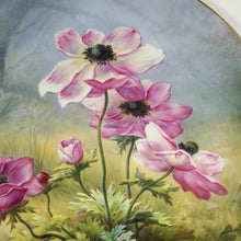 Load image into Gallery viewer, French Limoges Plate Charger Hand Painted Porcelain Large 18" Wall Plaque Pink Poppy Flowers, William Guerin / Artist Signed