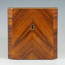 Load image into Gallery viewer, Antique French Tea Caddy Box Signed Vervelle Paris, Napoleon III Kingwood Marquetry Veneer, Lock & Key