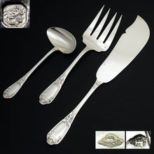 Load image into Gallery viewer, French Sterling Silver Fish Fork & Knife Serving Set, Sauce Ladle