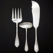 Load image into Gallery viewer, French Sterling Silver Fish Fork & Knife Serving Set, Sauce Ladle
