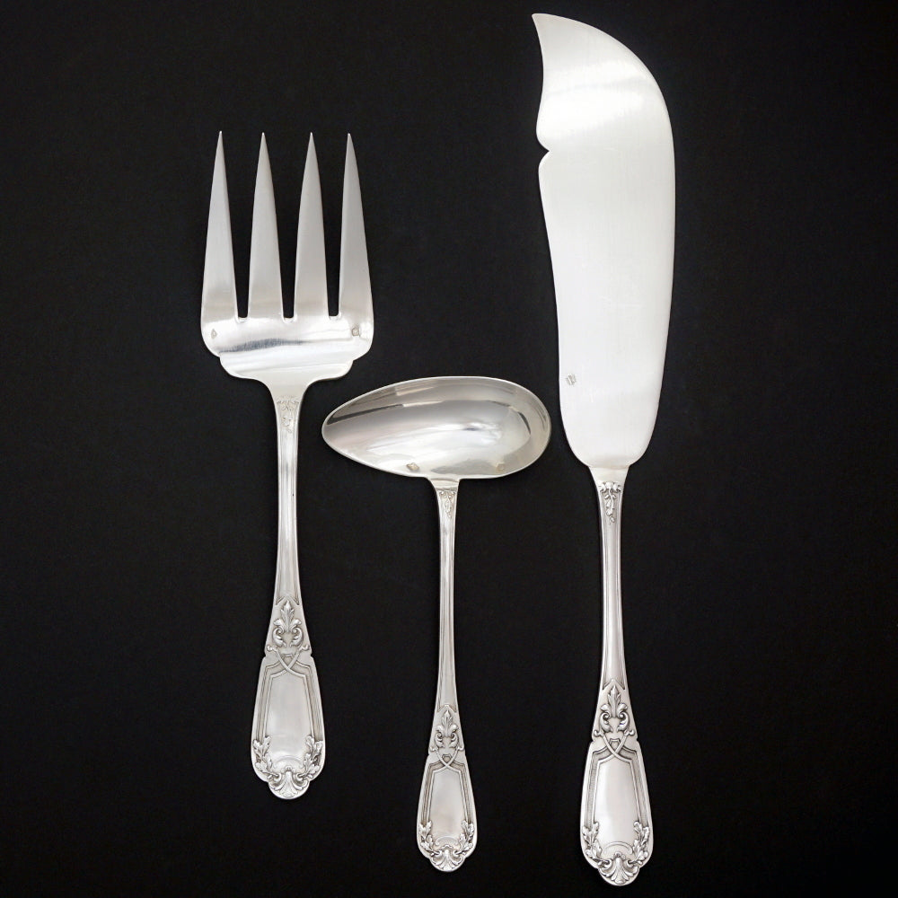 Service à poisson Faïence de Salins Design années 50