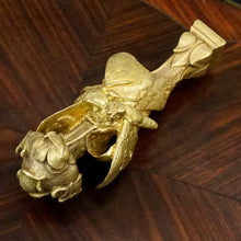 Load image into Gallery viewer, Antique Art Nouveau French Bronze Figural Wax Seal, Butterflies & Rose, Louis Théophile Hingre (1832-1911)