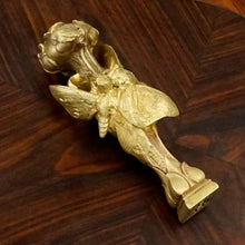 Load image into Gallery viewer, Antique Art Nouveau French Bronze Figural Wax Seal, Butterflies & Rose, Louis Théophile Hingre (1832-1911)