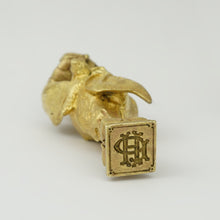 Load image into Gallery viewer, Antique Art Nouveau French Bronze Figural Wax Seal, Butterflies & Rose, Louis Théophile Hingre (1832-1911)