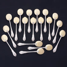 Load image into Gallery viewer, Antique French Sterling Silver 39pc Flatware Service, Forks & Spoons Set for 18, Dessert / Ice Cream, And Cut Crystal Dish