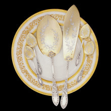 Load image into Gallery viewer, Antique French Sterling Silver Gilt Vermeil Ice Cream Dessert Serving Set, Spoons