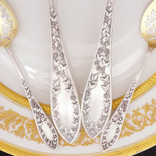 Load image into Gallery viewer, Antique French Sterling Silver Gilt Vermeil Ice Cream Dessert Serving Set, Spoons