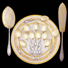 Load image into Gallery viewer, Antique French Sterling Silver Gilt Vermeil Ice Cream Dessert Serving Set, Spoons