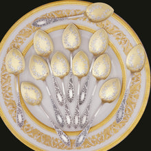 Load image into Gallery viewer, Antique French Sterling Silver Gilt Vermeil Ice Cream Dessert Serving Set, Spoons