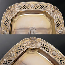 Load image into Gallery viewer, Antique French Sterling Silver Centerpiece Tazza Gilt Vermeil Serving Dish Footed Tray