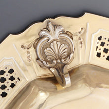 Load image into Gallery viewer, Antique French Sterling Silver Centerpiece Tazza Gilt Vermeil Serving Dish Footed Tray