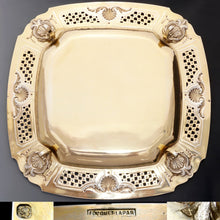 Load image into Gallery viewer, Antique French Sterling Silver Centerpiece Tazza Gilt Vermeil Serving Dish Footed Tray