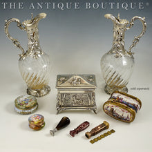 Load image into Gallery viewer, Antique French .800 Silver Wax Seal Banded Agate Stone Handle, Desk Stamp