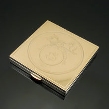 Load image into Gallery viewer, HERMES Paris French 18K Gold & Silver Jeweled Compact Mirror, Ruby Gems, Horse & Carriage Logo