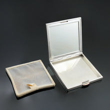 Load image into Gallery viewer, HERMES Paris French 18K Gold & Silver Jeweled Compact Mirror, Ruby Gems, Horse & Carriage Logo