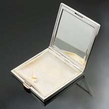 Load image into Gallery viewer, HERMES Paris French 18K Gold & Silver Jeweled Compact Mirror, Ruby Gems, Horse & Carriage Logo