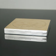 Load image into Gallery viewer, HERMES Paris French 18K Gold & Silver Jeweled Compact Mirror, Ruby Gems, Horse & Carriage Logo