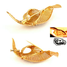 Load image into Gallery viewer, French 18K Yellow Gold & Diamond Swirl Brooch Pin